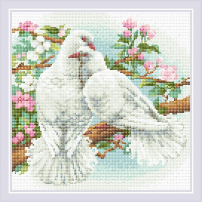 Алмазная мозаика Риолис АМ0058 «Белые голуби» 30*30 см в интернет-магазине Швейпрофи.рф