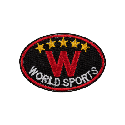 Термоаппликация L074 «World Sports»  8*5,5 см чёрный в интернет-магазине Швейпрофи.рф