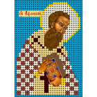 Ткань для вышивания бисером А6 КМИ-6364 «Святитель Афанасий» 7*10 см