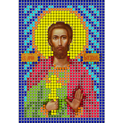 Ткань для вышивания бисером А6 КМИ-6469 «Св. мученик Богдан» 7*10 см в интернет-магазине Швейпрофи.рф
