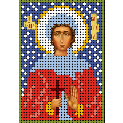 Ткань для вышивания бисером А6 КМИ-6325 «Св. мученица Варвара» 7*10 см в интернет-магазине Швейпрофи.рф