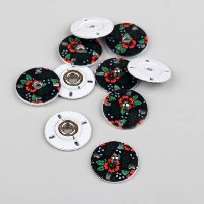 Кнопки пришивные 3602781 (18 мм) (уп. 5 шт.)  металл черн./маки в интернет-магазине Швейпрофи.рф