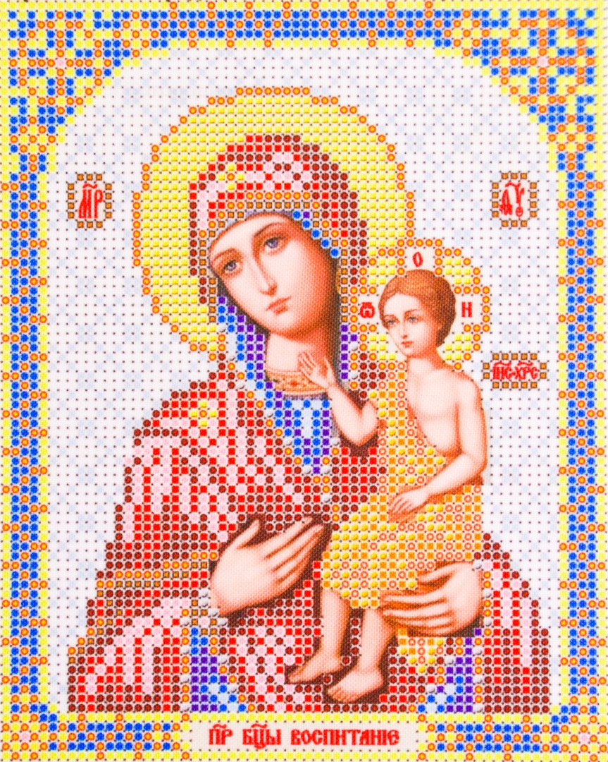 Ткань для вышивания бисером Благовест И-5071 Пр. Богородица Воспитание 13,5*17см