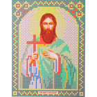 Ткань для вышивания бисером А5 иконы БИС МК-123 «Св. Фёдор» 12*16 см