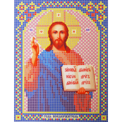 Ткань для вышивания бисером А5 иконы БИС МК-203 «Господь Вседержатель» 12*16 см в интернет-магазине Швейпрофи.рф