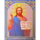 Ткань для вышивания бисером А5 иконы БИС МК-203 «Господь Вседержатель» 12*16 см