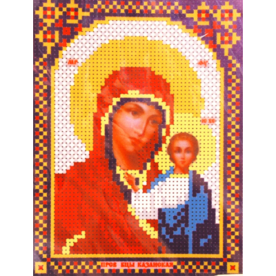 Ткань для вышивания бисером А5 иконы БИС МК-043 «Богородица Казанская» 12*16 см в интернет-магазине Швейпрофи.рф