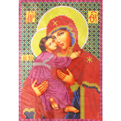 Ткань для вышивания бисером А4 КМИ-4334 «Божья матерь Владимирская» 18*25,5 см в интернет-магазине Швейпрофи.рф