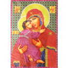 Ткань для вышивания бисером А4 КМИ-4334 «Божья матерь Владимирская» 18*25,5 см