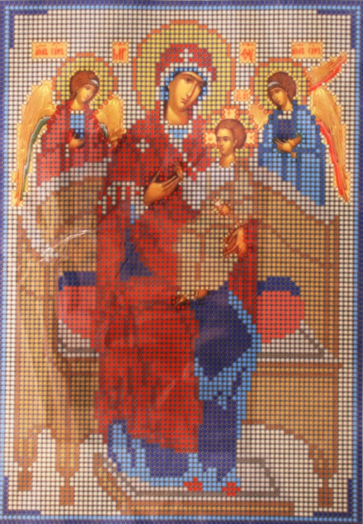 Ткань для вышивания бисером А4 КМИ-4343 «Божья матерь Всецарица» 18*25,5 см