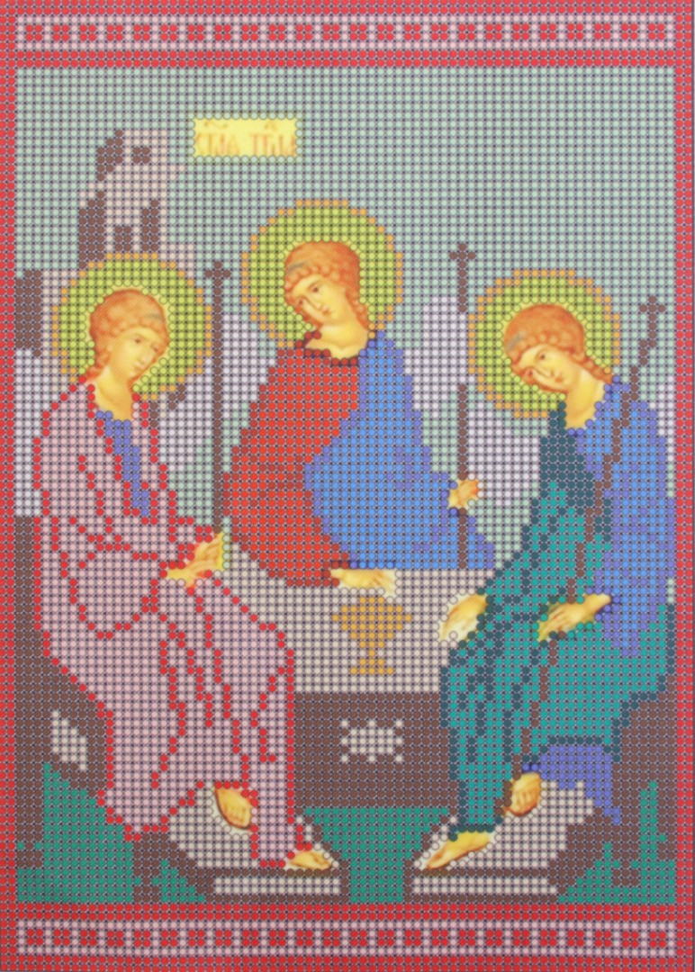 Ткань для вышивания бисером А4 КМИ-4348 «Святая Троица» 18*25,5 см