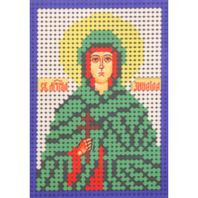 Ткань для вышивания бисером А6 КМИ-6385 «Св. мученица Зинаида» 7*10 см в интернет-магазине Швейпрофи.рф
