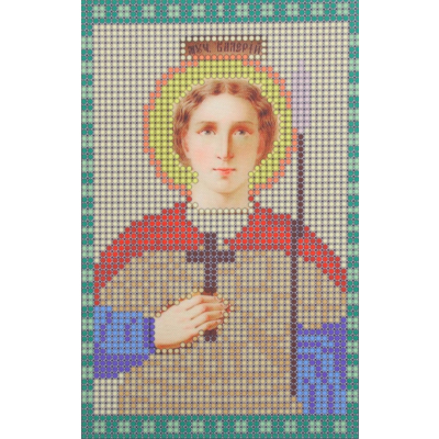 Ткань для вышивания бисером А5 КМИ-5382 «Св. Мученик Валерий» 10*18 см в интернет-магазине Швейпрофи.рф