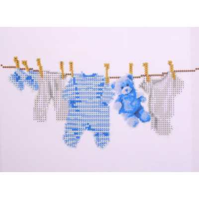 Ткань для вышивания бисером А4 КМЧ-4349 «Метрика для мальчика» 18*25,5 см в интернет-магазине Швейпрофи.рф
