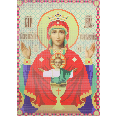 Ткань для вышивания бисером А4 КМИ-4403 «Богородица Неупеваемая чаша» 18*25,5 см в интернет-магазине Швейпрофи.рф