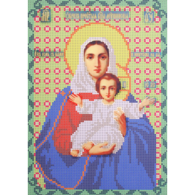 Ткань для вышивания бисером А4 КМИ-4405 «Богородица Леушинская» 18*25,5 см в интернет-магазине Швейпрофи.рф