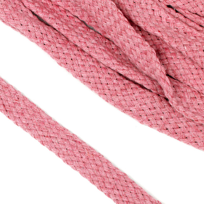 Шнур плоский 15 мм х/б  уп 25 м турецкое плетение 010 розовый в интернет-магазине Швейпрофи.рф