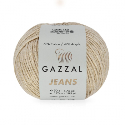 Пряжа Джинс-GZ (Gazzal, Jeans-GZ), 50 г / 170 м, 1114 бежевый в интернет-магазине Швейпрофи.рф