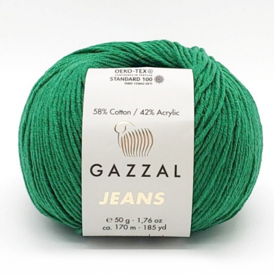Пряжа Джинс-GZ (Gazzal, Jeans-GZ), 50 г / 170 м, 1146 зеленый в интернет-магазине Швейпрофи.рф