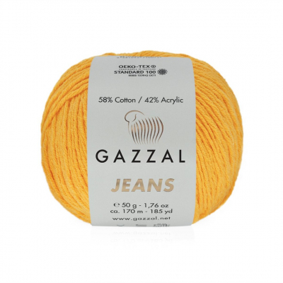 Пряжа Джинс-GZ (Gazzal, Jeans-GZ), 50 г / 170 м, 1124 желток в интернет-магазине Швейпрофи.рф