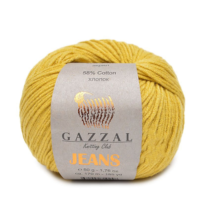Пряжа Джинс-GZ (Gazzal, Jeans-GZ), 50 г / 170 м, 1125 горчица в интернет-магазине Швейпрофи.рф