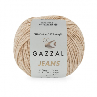 Пряжа Джинс-GZ (Gazzal, Jeans-GZ), 50 г / 170 м, 1121 бежевый в интернет-магазине Швейпрофи.рф
