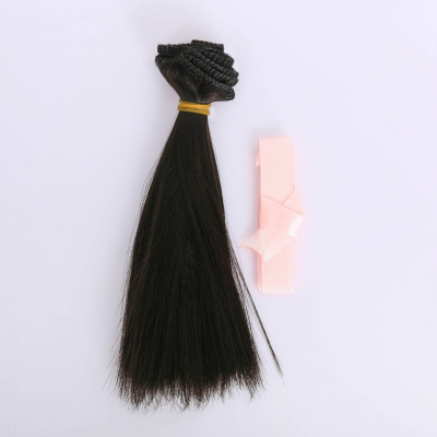 Волосы для кукол (трессы) Прямые 3838049 В-100 см L-15 см «Темная ночь» + бантик в интернет-магазине Швейпрофи.рф