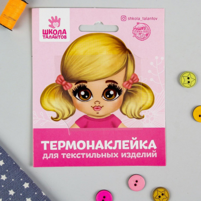Термонаклейка декор текстильных изделий 4050088 лицо «Кукла Маша» 6*6 см в интернет-магазине Швейпрофи.рф