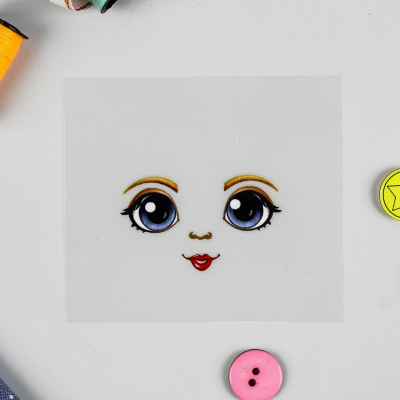 Термонаклейка декор текстильных изделий 4050096 лицо «Кукла Варвара» 6*6 см в интернет-магазине Швейпрофи.рф