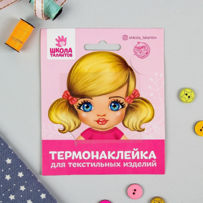 Термонаклейка декор текстильных изделий 4050098 лицо «Кукла Настя» 6*6 см в интернет-магазине Швейпрофи.рф