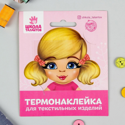 Термонаклейка декор текстильных изделий 4050099 лицо «Кукла Василиса» 6*6 см в интернет-магазине Швейпрофи.рф