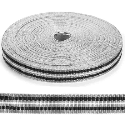 Ременная лента 25 мм Стропа. С3826Г17  (уп. 25 м) белый/серый/черный в интернет-магазине Швейпрофи.рф