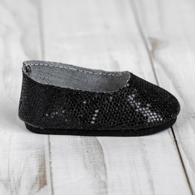Обувь для игрушек (Туфли) 4258941 «Блестки-кругляши» 7,0 см черный (пара) в интернет-магазине Швейпрофи.рф