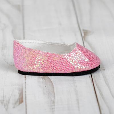 Обувь для игрушек (Туфли) 4258945 «Блестки-кругляши» 7,0 см розовый (пара) в интернет-магазине Швейпрофи.рф