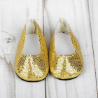 Обувь для игрушек (Туфли) 4258946 «Блестки-кругляши» 7,0 см золотой (пара) в интернет-магазине Швейпрофи.рф