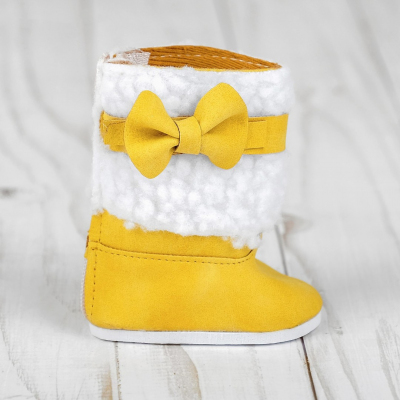 Обувь для игрушек (Сапожки) 4258977 «Бантик» 7 см желтый в интернет-магазине Швейпрофи.рф