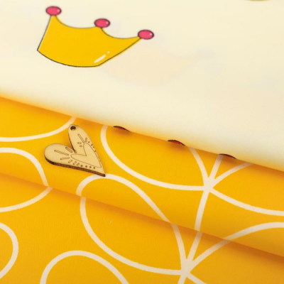 Ткань 45*145 см 4404285  «Прекрасная принцесса» белый/желтый в интернет-магазине Швейпрофи.рф