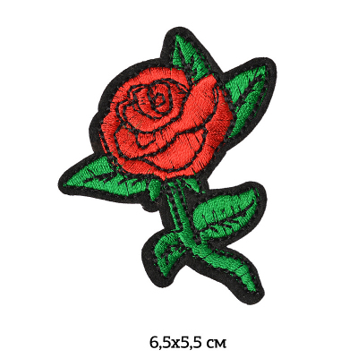 Термоаппликация TBY.2195 Красная роза 136902 5,5*6,5 см красный в интернет-магазине Швейпрофи.рф
