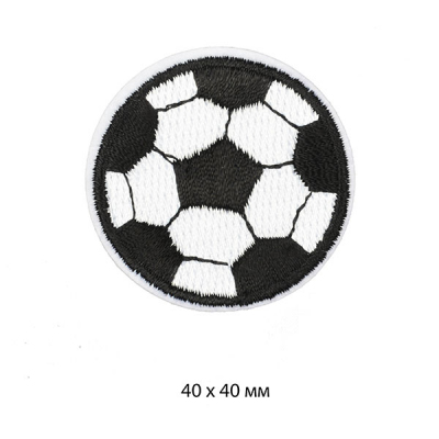 Термоаппликация TBY.S07 Футбольный мяч 59344 4*4 см черный/белый в интернет-магазине Швейпрофи.рф