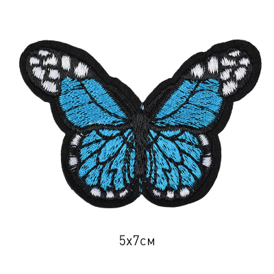 Термоаппликация TBY-2176 «Бабочка» 5*7 см голубой в интернет-магазине Швейпрофи.рф