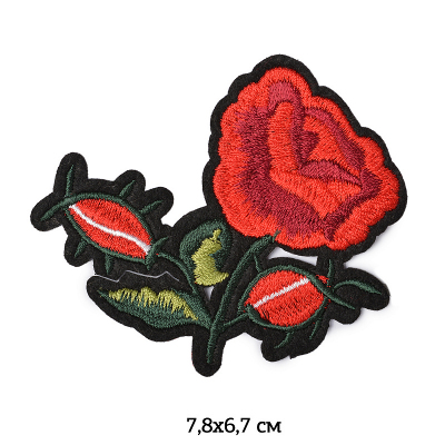 Термоаппликация TBY.2198 «Красная роза» 136907 6,7*7,8 см красный в интернет-магазине Швейпрофи.рф
