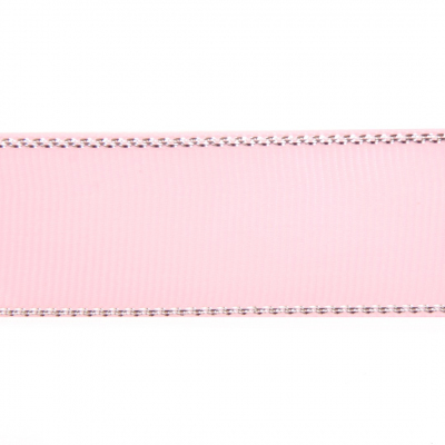 Лента репсовая 25 мм с люрексом (уп. 22,5 м) 37 св.роз/серебро в интернет-магазине Швейпрофи.рф