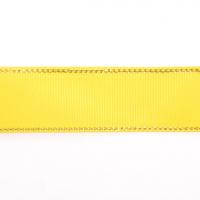 Лента репсовая 25 мм с люрексом (уп. 22,5 м) 24 яр.желтый/золото в интернет-магазине Швейпрофи.рф