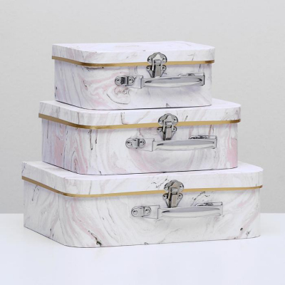 Коробка подарочная 3855994 чемодан «Мрамор» 30*21*9,5 см в интернет-магазине Швейпрофи.рф