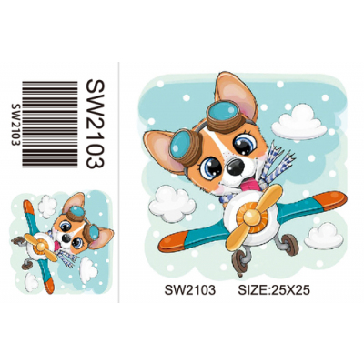 Алмазная мозаика NEW WORLD SW2103 «Пёс-пилот» 25*25 см в интернет-магазине Швейпрофи.рф