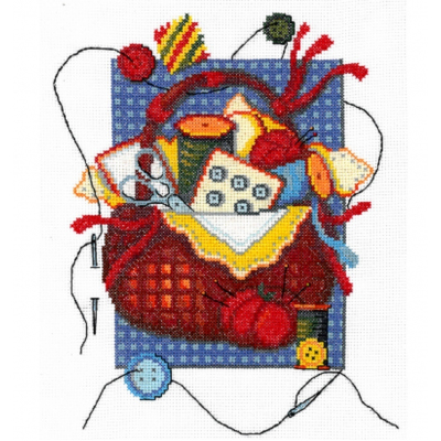 Набор для вышивания Нитекс 0169 «Корзинка рукодельницы» 19*25 см в интернет-магазине Швейпрофи.рф