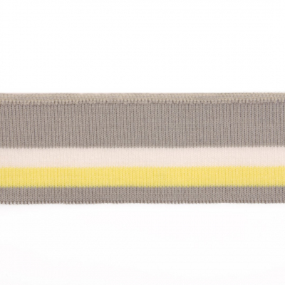 Подвяз трикотажный п/эTBY73086 серый с белой и желтой полосой 3,5*80 см в интернет-магазине Швейпрофи.рф