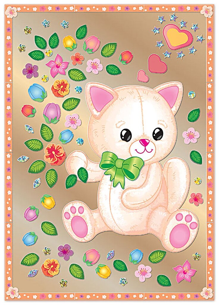 Набор для творчества Клевер АС 43-240 «Котик с цветами» (антистресс) 21*29,5 см