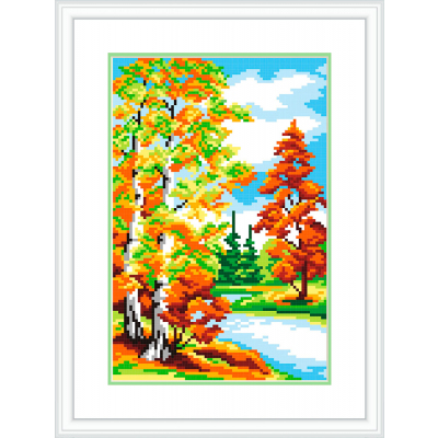 Рисунок на канве М.П. Студия СК-042 «Осенний лес» 21*30 см в интернет-магазине Швейпрофи.рф