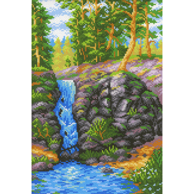 Рисунок на канве М.П. Студия СК-078 «Лесной водопад» 30*40 см в интернет-магазине Швейпрофи.рф